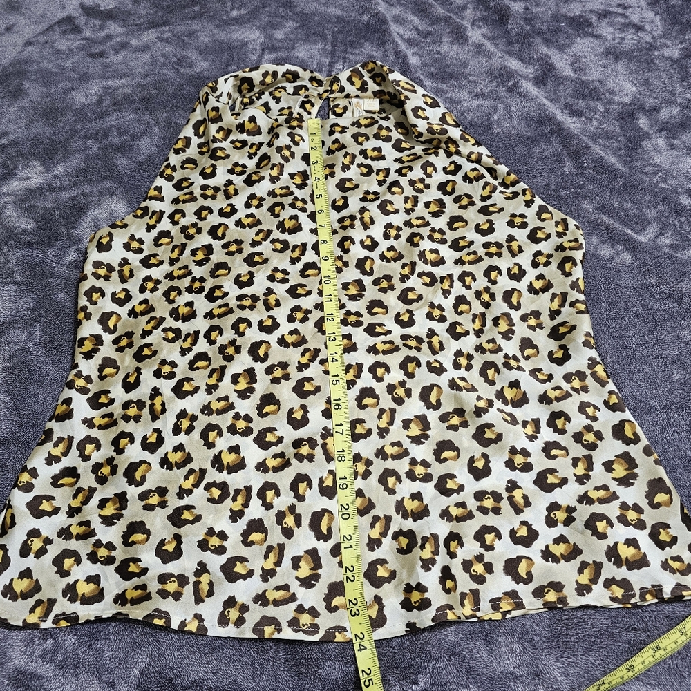 Adiva Leopard Print Sleeveless Silky Top Womens XL - Picture 9 of 11